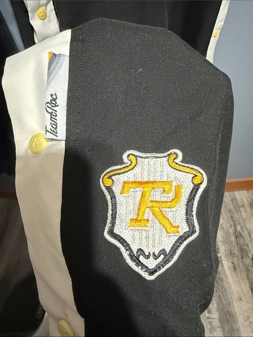 Rocawear Authentic Men's Snap-Down Track Joggers with Yellow Accents Y2K